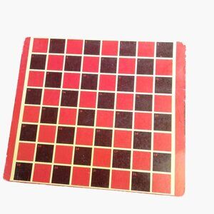 Transogram 9 Men Morris Checkers Game Board Card 2 Sided Vintage 1955